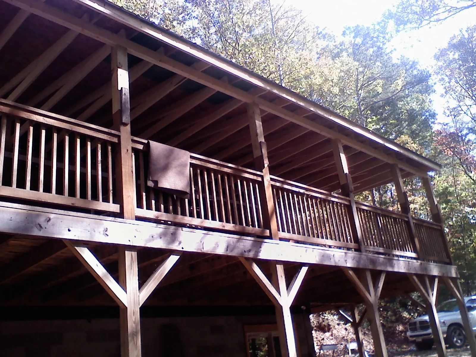 Timber framing under a new elevated porch and deck — Roof Leak Repair in Irvona by Roofing Brothers